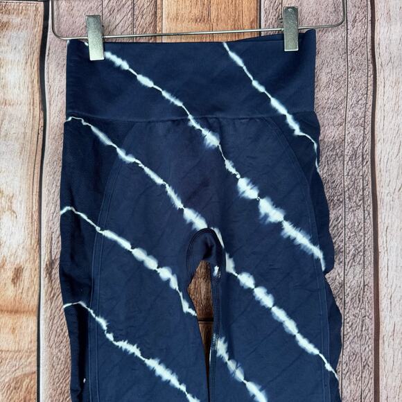 Tory Burch Sport Leggings High Rise Seamless Tie Die Stretch 7/8 NWT Medium Blue - Picture 5 of 13